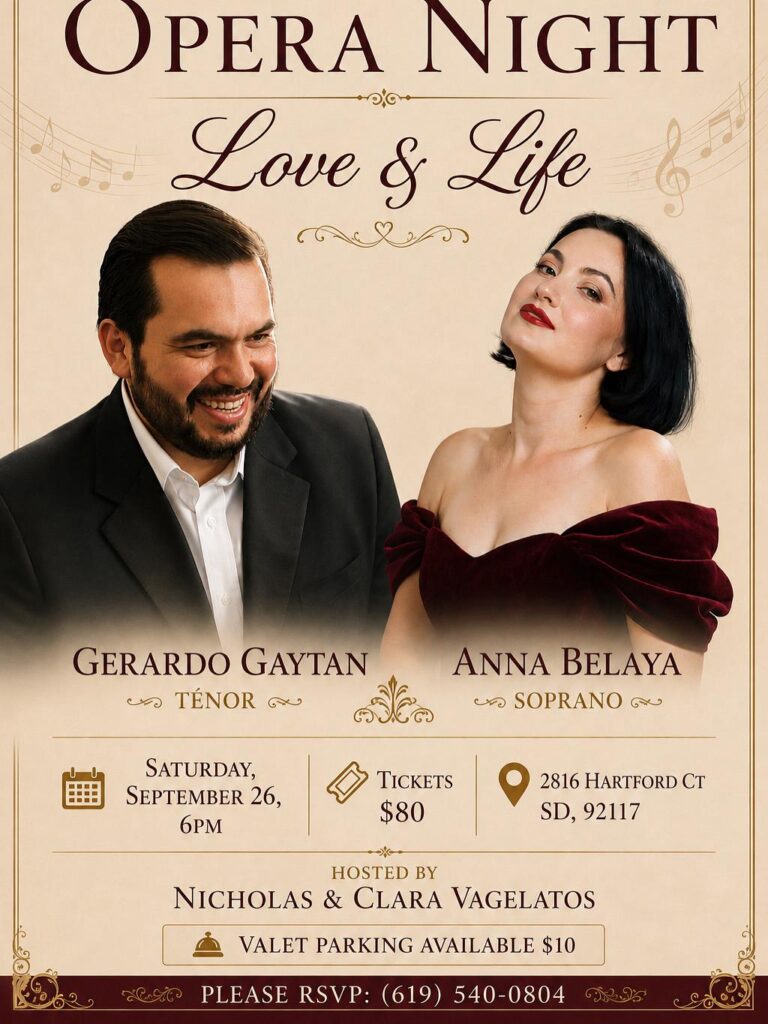 Poster del evento Opera Night Love & Life con la soprano Anna Belaya